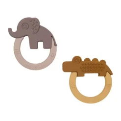 Done by Deer Friends Bijtring Mustard / Powder 2 Stuks Best