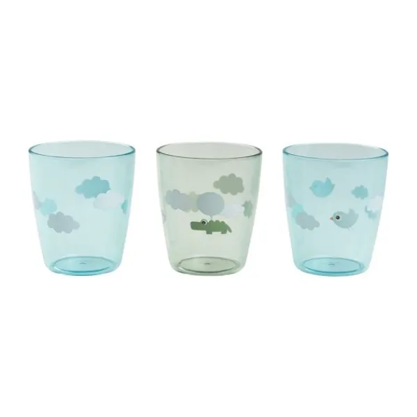 Done by Deer Happy Clouds Kinderglas - 3 Stuks - Green New