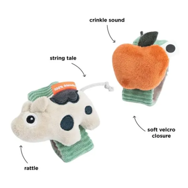 Done by Deer Polsrammelaar Set - Tiny Farm - Dotti Green - 2 Stuks Discount