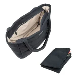 Done By Deer Quilted Changing Tote Bag Black New