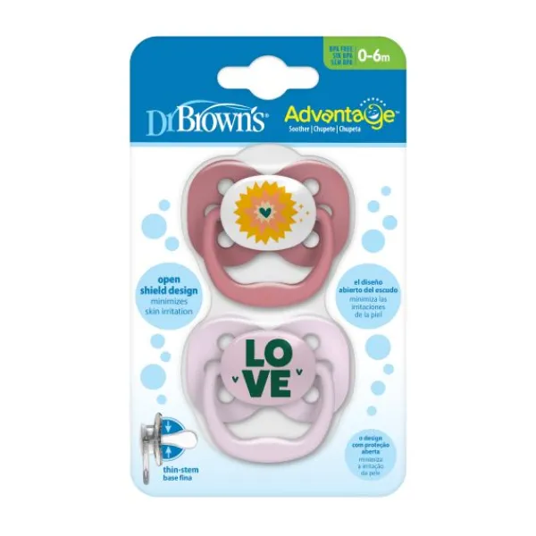 Dr. Brown's Advantage Fopspeen Fase 1 Roze 2 Stuks Sale