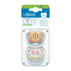 Dr. Brown's Animal Faces Fopspeen Fase 1 Turquoise / Grijs New