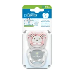 Dr. Brown's Animal Faces Fopspeen Fase 1 Roze / Grijs Discount