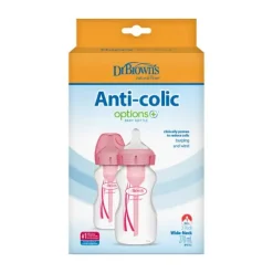 Dr. Brown's Options+ Anti-colic Brede Halsfles Duopack 270 ml Roze Hot