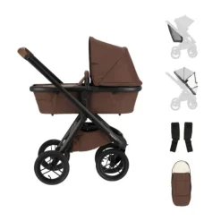Dubatti One E6 Kinderwagen Dark Brown / Walnut Brown | Dubatti by Römer Autostoeltje Babysafe Pro | Vario Base 5Z Outlet