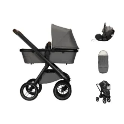 Dubatti One E5 Kinderwagen 3-in-1 - Black / Dark Brown - Grey | Dubatti by Britax Römer BABY-SAFE 5Z2 Autostoel - Storm Grey Outlet