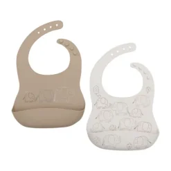 Jollein Elephant Tales Siliconen Slabbetjes - 2 Stuks Outlet