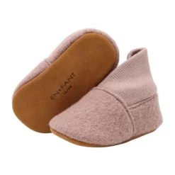 En Fant Wool Slippers Rib - Bark - Maat 19/20 Discount