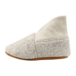 En Fant Wool Slippers Rib - Sand Melange - Maat 17/18 Clearance