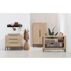 Europe Baby Beau Babykamer Naturel | Bed 60 x 120 cm + Commode Hot