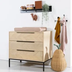 Europe Baby Beau Babykamer Naturel | Bed 60 x 120 cm + Commode Hot