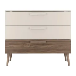 Europe Baby Sev Babykamer Oatmeal/Walnoot | Ledikant 60x120 + Commode Online