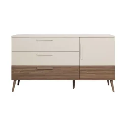 Europe Baby Sev Babykamer Oatmeal/Walnoot | Ledikant 60x120 + Commode Online