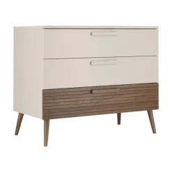 Europe Baby Sev Babykamer Oatmeal/Walnoot | Ledikant 60x120 + Commode Online