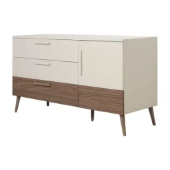 Europe Baby Sev XL Commode - Oatmeal/Walnoot New