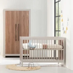 Europe Baby Vittoria Babybed - Cashmere / Walnut - 60 x 120 cm Sale