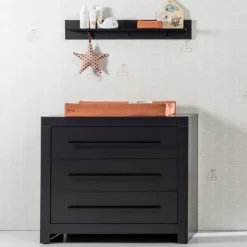 Europe Baby Vittoria III Babykamer Zwart | Bed 70 x 140 cm + Commode Outlet