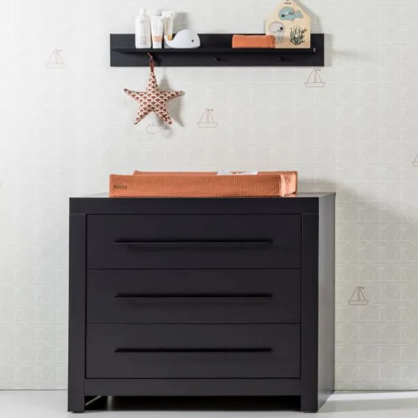 Europe Baby Vittoria III Babykamer Zwart | Bed 70 x 140 cm + Commode Outlet