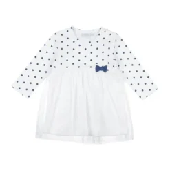 Feetje Classic Stip/Tule Jurkje Wit Mt. 68