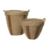 Ferm Living Mar Geweven Mand Set van 2 - Naturel/Kastanjebruin Discount