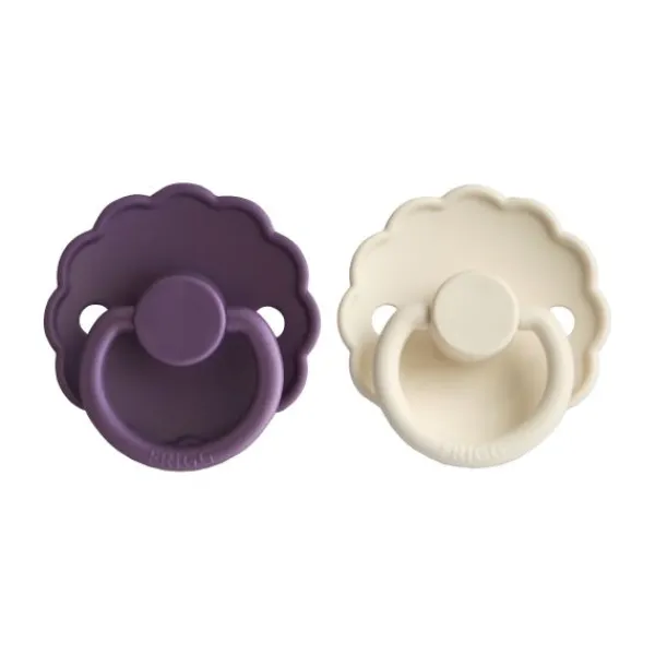 FRIGG Daisy Fopspeen - 0-6 Mnd - 2 Stuks - Violet Dream / Cream Sale