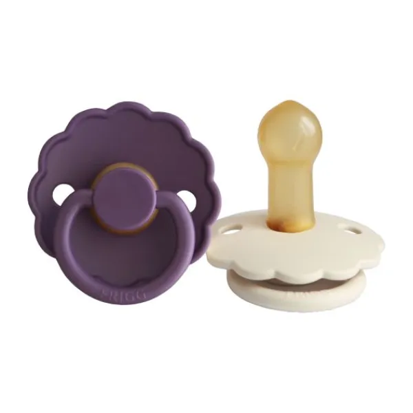 FRIGG Daisy Fopspeen - 0-6 Mnd - 2 Stuks - Violet Dream / Cream Sale