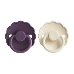 FRIGG Daisy Fopspeen - 0-6 Mnd - 2 Stuks - Violet Dream / Cream Sale
