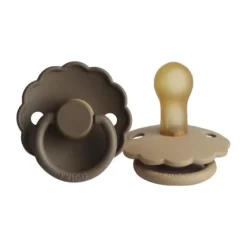 FRIGG Daisy Fopspeen Croissant / Portobello 0-6 Mnd 2 Stuks Best