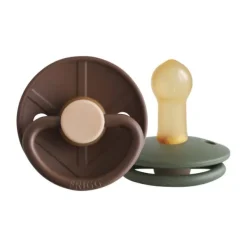 FRIGG Little Viking Fopspeen - 6-18 Mnd - 2 stuks - Cocoa/Olive Hot