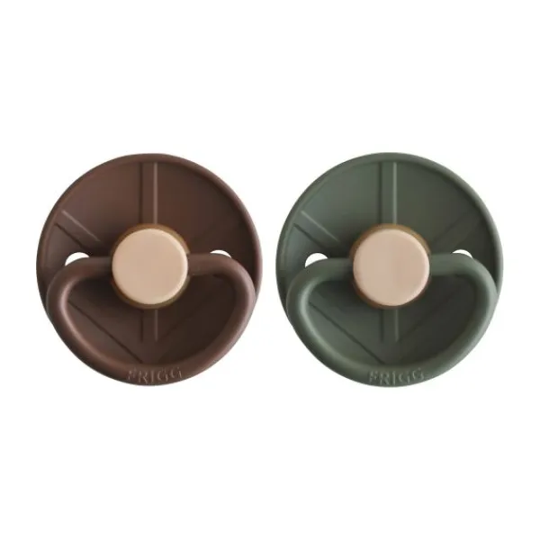 FRIGG Little Viking Fopspeen - 6-18 Mnd - 2 stuks - Cocoa/Olive Hot