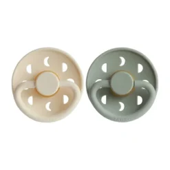 FRIGG Moon Fopspeen Cream / Sage 0-6 Mnd 2 Stuks Outlet