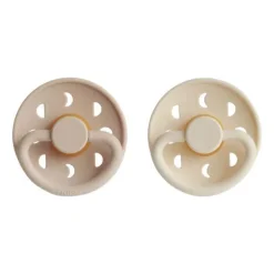 FRIGG Moon Fopspeen Cream / Sage 0-6 Mnd 2 Stuks Outlet