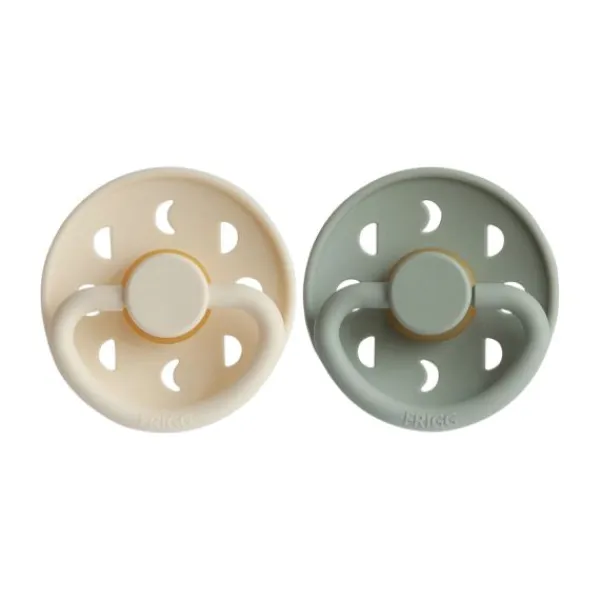 FRIGG Moon Fopspeen Cream / Sage 6-18 Mnd 2 Stuks Best
