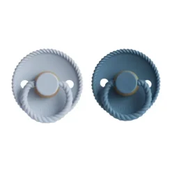 FRIGG Rope Fopspeen Ocean Blue / Powder Blue 6-18 Mnd 2 Stuks Discount