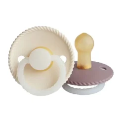 FRIGG Rope Glow Fopspeen Cream / Twilight 0-6 Mnd 2 Stuks New