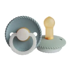 FRIGG Rope Glow Fopspeen Stone Blue / Sage 6-18 Mnd 2 Stuks Online