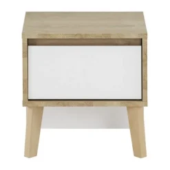 Gami Larvik Nachttafel - Licht Eiken - Wit Look Hot