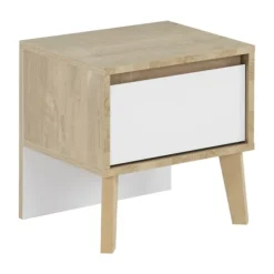 Gami Larvik Nachttafel - Licht Eiken - Wit Look Hot