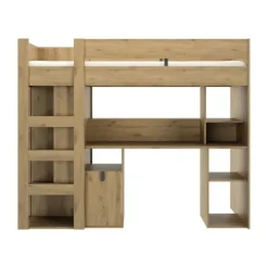 Gautier Lugano Hoog Bed - 90x200 cm - Gebleekte Helvezia Eik Online