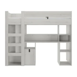 Gautier Lugano Hoog Bed - 90x200 cm - Gebleekte Helvezia Eik Online