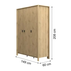 Gautier Lugano Kast 3 Deuren - Artisan Eiken Sale