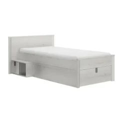 Gautier Lugano Laag Compact Bed - 90x200 cm - Gebleekte Helvezia Eiken Hot