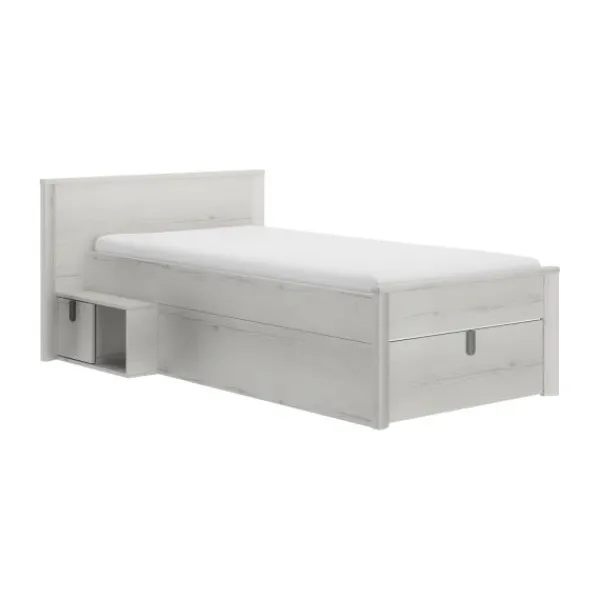 Gautier Lugano Laag Compact Bed - 90x200 cm - Gebleekte Helvezia Eiken Hot