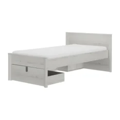 Gautier Lugano Laag Compact Bed - 90x200 cm - Gebleekte Helvezia Eiken Hot