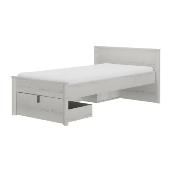 Gautier Lugano Laag Compact Bed - 90x200 cm - Gebleekte Helvezia Eiken Hot