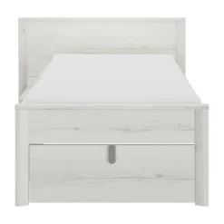 Gautier Lugano Laag Compact Bed - 90x200 cm - Gebleekte Helvezia Eiken Hot