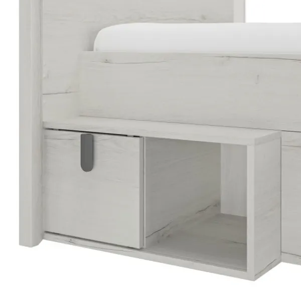 Gautier Lugano Laag Compact Bed - 90x200 cm - Gebleekte Helvezia Eiken Hot