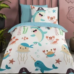 Good Morning Seaworld Dekbedovertrek - Multi - 140 x 220 cm Discount