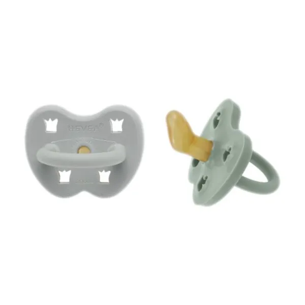 Hevea Orthodontische Fopspeen - 3-36 Mnd - 2 Stuks - Gorgeous Grey / Sage Discount