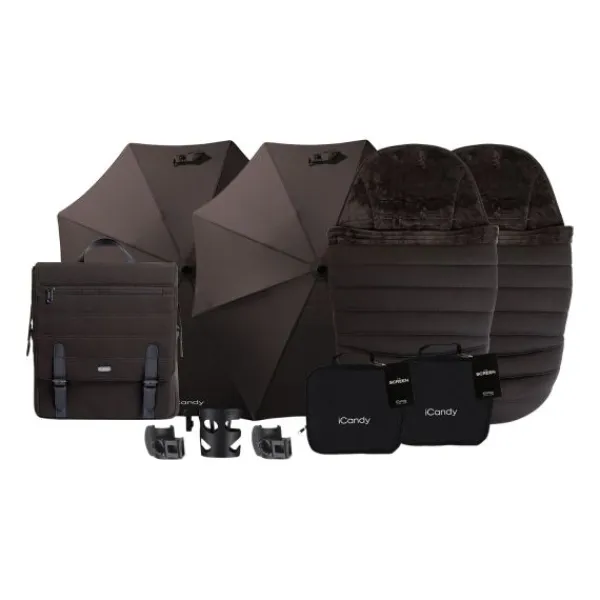 ICandy Peach 7 Twin Kinderwagen - Essentiel Bundel - Cookie Clearance